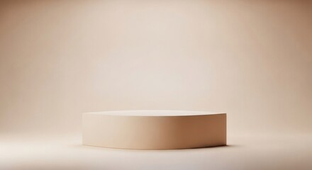 Elegant Beige Podium with Ample Copy Space Product Display Mockup