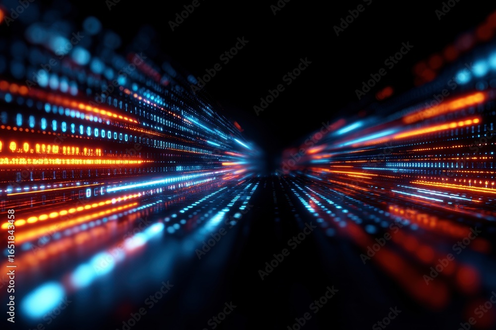 Poster x-default abstract digital data stream tunnel