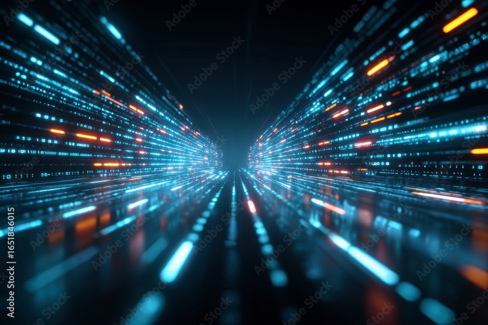 Aufkleber x-default abstract digital data stream tunnel background