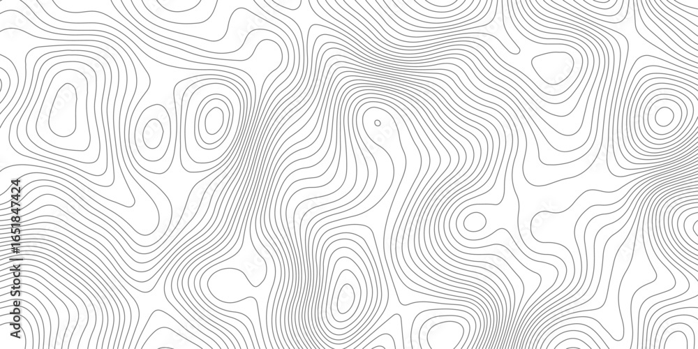 Poster abstract topography black and white stylized height contour seamless line pattern topographic map di