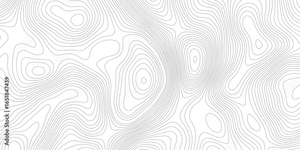 Poster abstract topography black and white stylized height contour seamless line pattern topographic map di