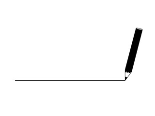 見出し用の黒い線と黒い鉛筆のイラスト