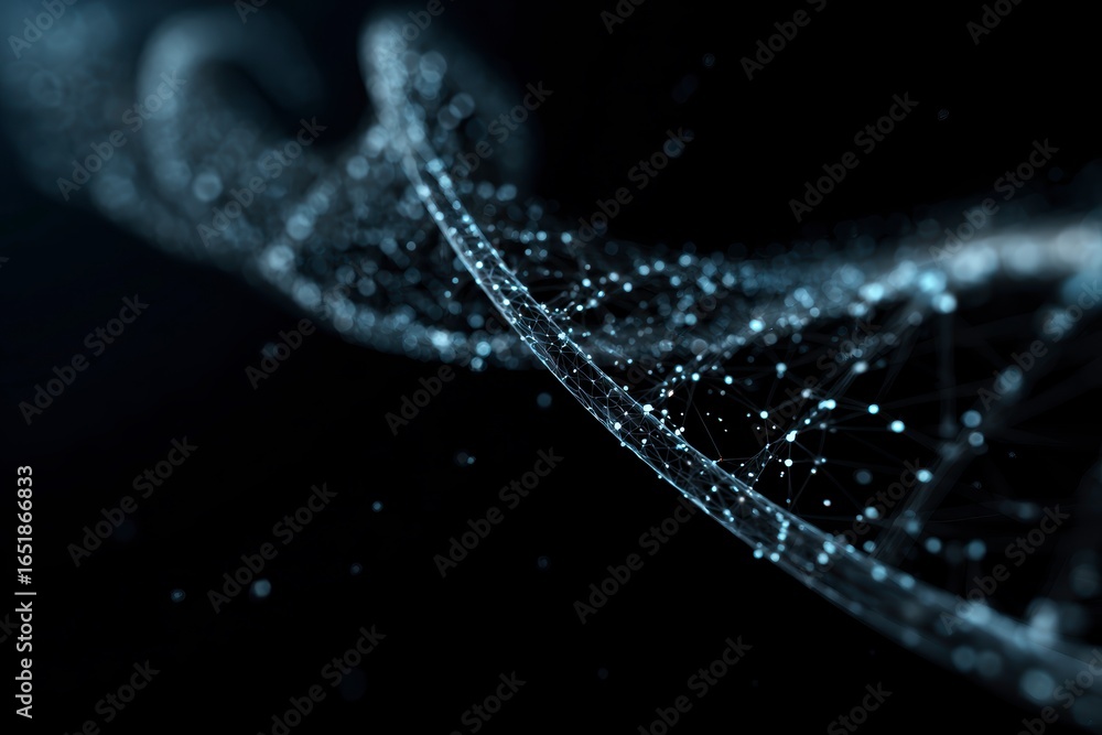 Poster x-default abstract blue light particle network connection