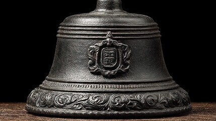 Ornate Black Bell: A Detailed Close-Up