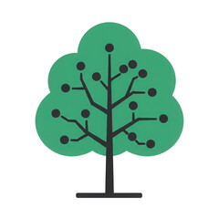 Digital tree icon illustration isolated PNG with Transparent Background