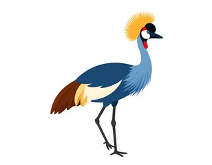 Obraz premium Colorful crane profile on white