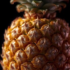 Closeup of a Ripe Pineapple with Detailed Texture