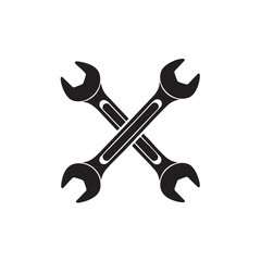 Crossed wrenches vector illustration for industrial maintenance and repair services automotive and construction hand tools precision engineering and equipment support concept