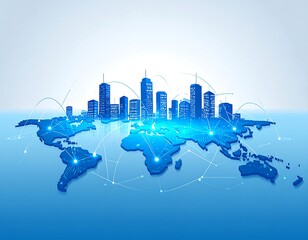 Obraz premium Global city network. Modern urban connections