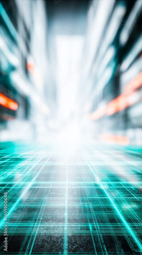 Poster futuristic digital abstract technology background with glowing lines and dynamic light trails creati