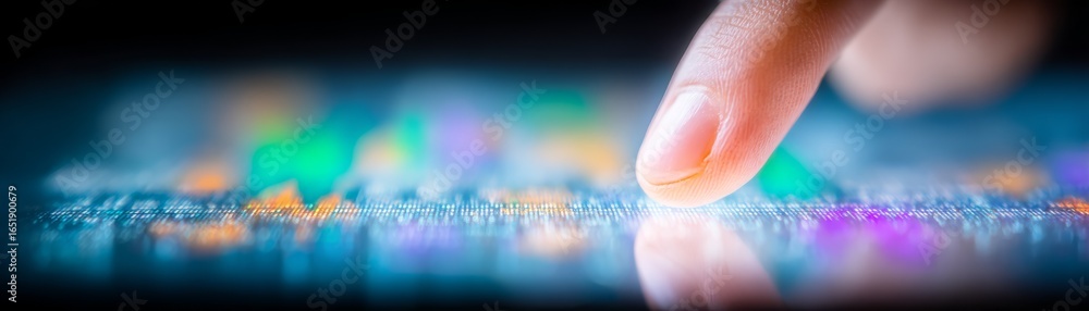Poster human interaction with auditory frequencies a conceptual depiction of a finger interacting with a di