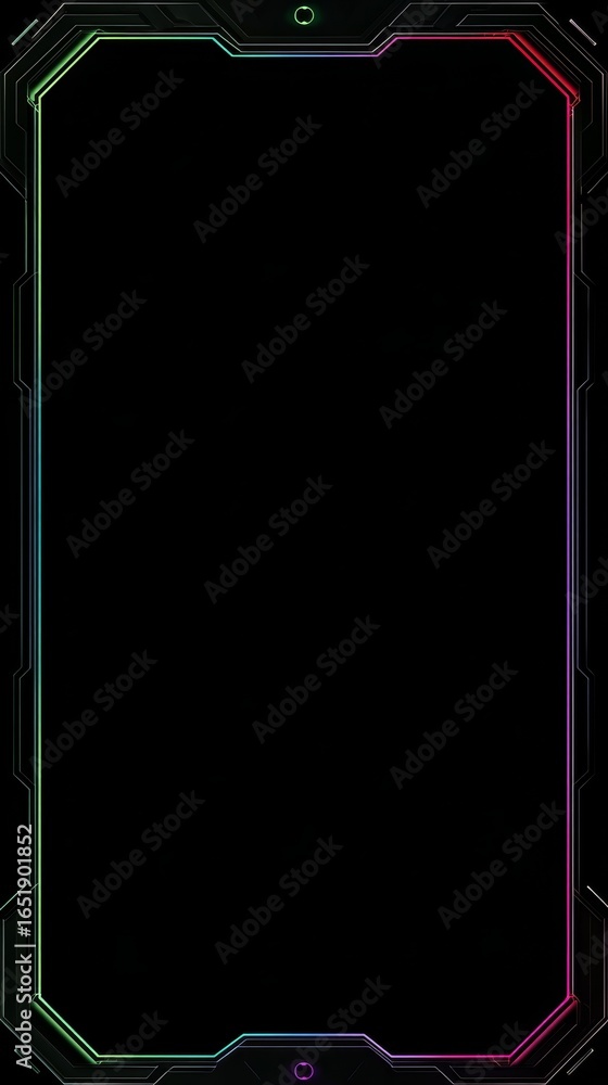 Poster vibrant glowing neon light frame on a solid black backdrop for a modern design project an energetic 