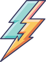 Tiny Lightning Bolt Tattoo Design Minimalist Flat Vector Illustration