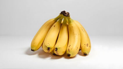 Bunch of ripe bananas isolated on white background