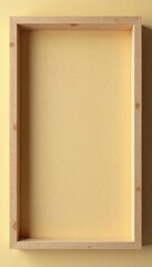 Clean wooden rectangular frame, light wood grain , advertisement, rectangle, wooden frame