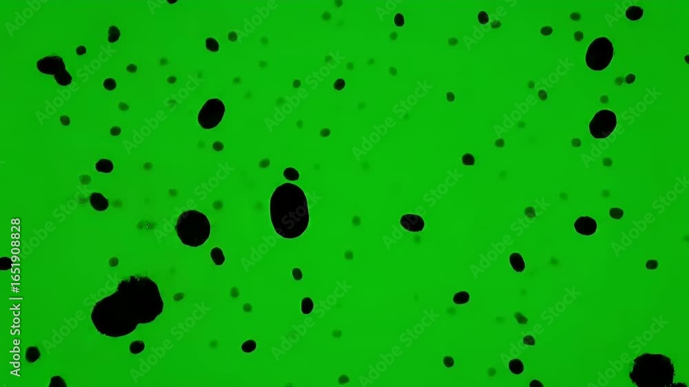 Poster dynamic black dots on green background - abstract visuals for creative projects