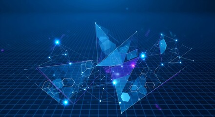 Abstract technology concept digital network connection futuristic data visualization design illustration