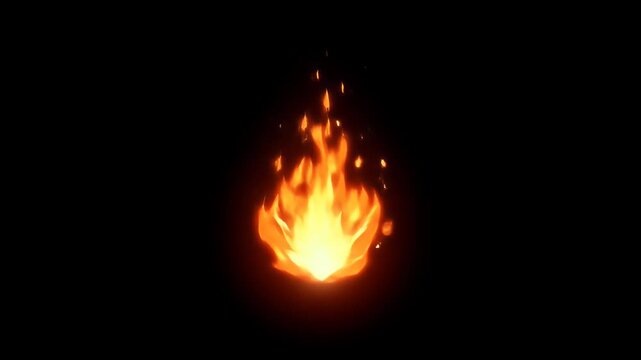 high-quality motion of 2d fire effect overlays for cinematic video effects with transparent black background