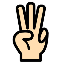 Obraz premium Hand showing the number three count or three-finger salute, ideal for numeric concepts or success themes