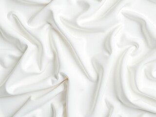 Obraz premium Abstract background of draped white satin or silk cloth. Smooth and clean fabric texture with soft, flowing wrinkles, creating a pure and luxurious backdrop for any project