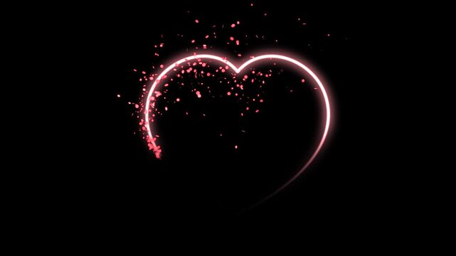 Pink heart outline