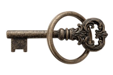 old key isolated on white