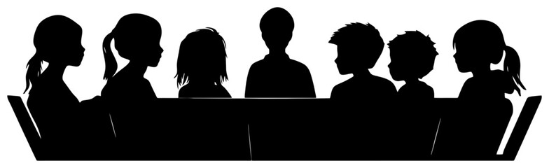 Classroom Compass: Teacher Silhouette Guiding Collective Gaze