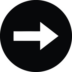 Right Arrow in Circle Silhouette Icon