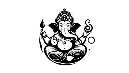 vector illustration of lord ganesha in blue