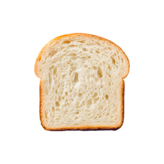 A slice of bread showcasing its soft texture and golden crust