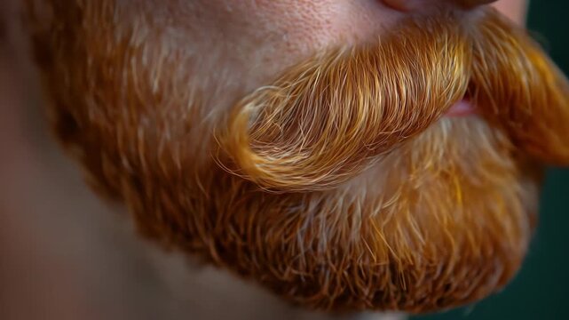 Close-up of a vibrant ginger beard and mustache
