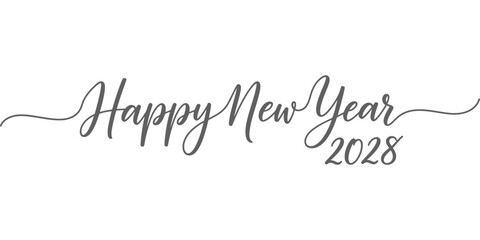 Happy New Year eve wishes hand lettering calligraphy typography festive text for celebration greeting card poster banner invitation template seasonal holiday decorative design