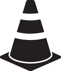Construction cone silhouette vector design suitable for safety, roadwork, traffic, caution, and industrial projects.