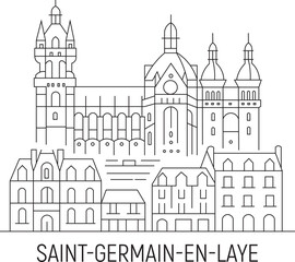 Saint-Germain-en-Laye City Line Draw Simple Minimalist