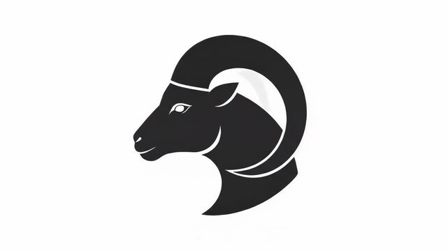 Black silhouette of a ram's head
