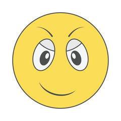 vector illustration of a cynical face
