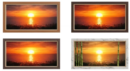 Sunset framed images collection