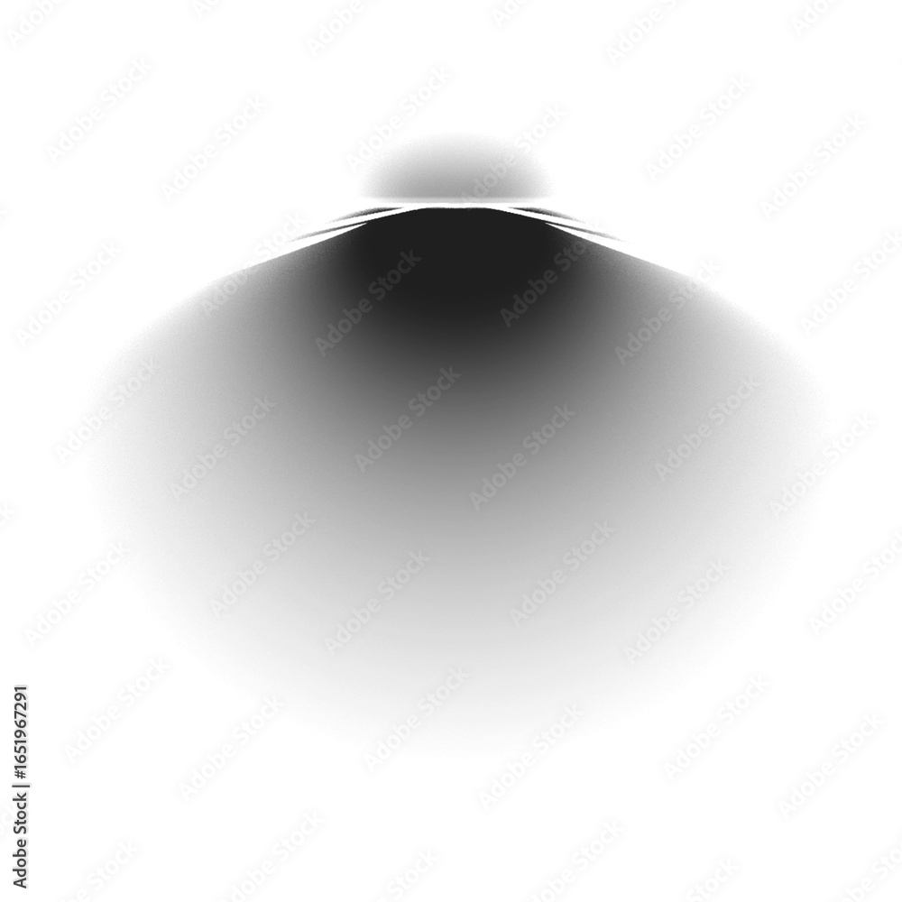 Poster abstract concave shadow overlay on transparent backdrop for depth and dimension in digital art and d