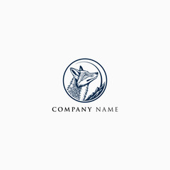 Fox Head Circle Logo