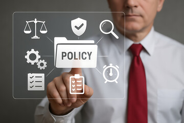 POLICY. Policy Business concept. Insurance policies. Privacy policy