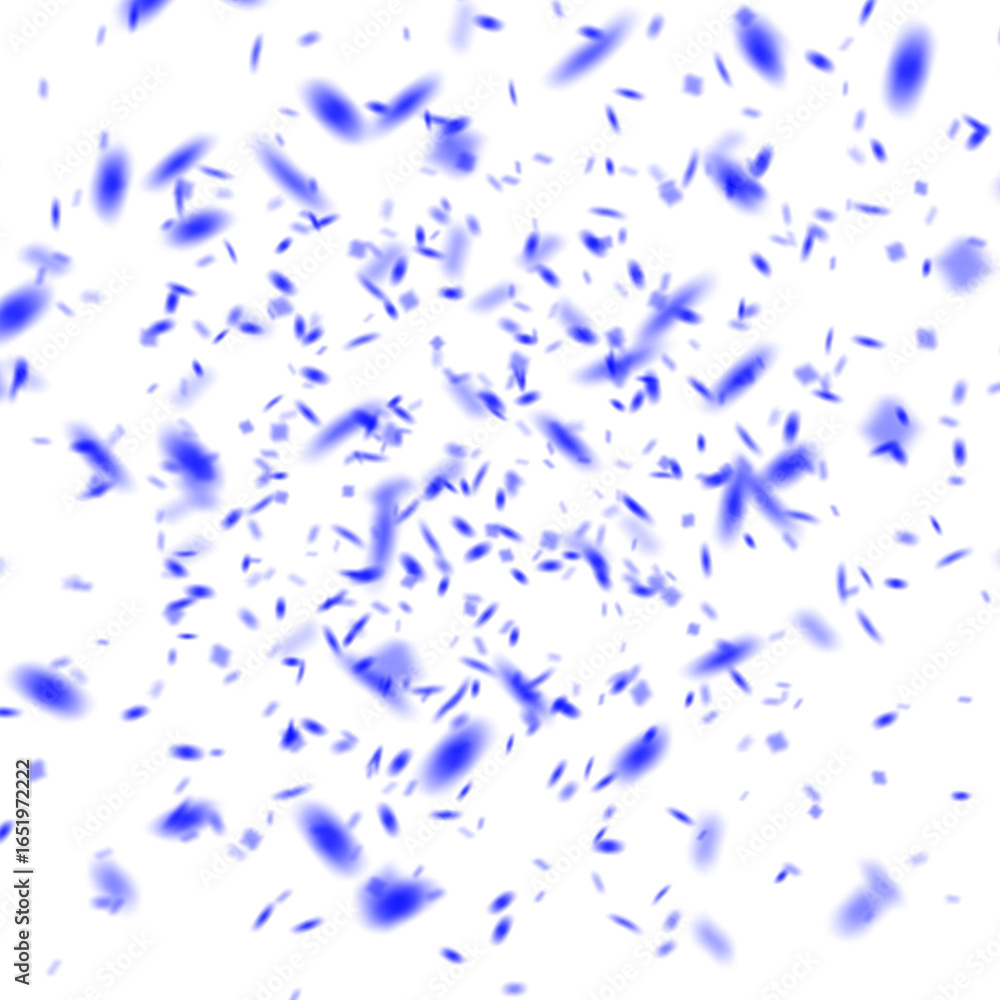 Poster abstract blue confetti explosion on transparent backdrop a dynamic display of scattered particles fo