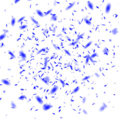 Abstract Blue Confetti Explosion on Transparent Backdrop A Dynamic Display of Scattered Particles for Festive Designs and Creative Visuals.