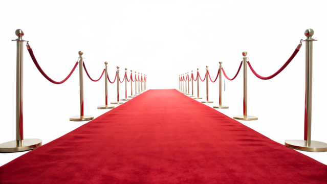 a red carpet isolated on white background, png, ai generated.