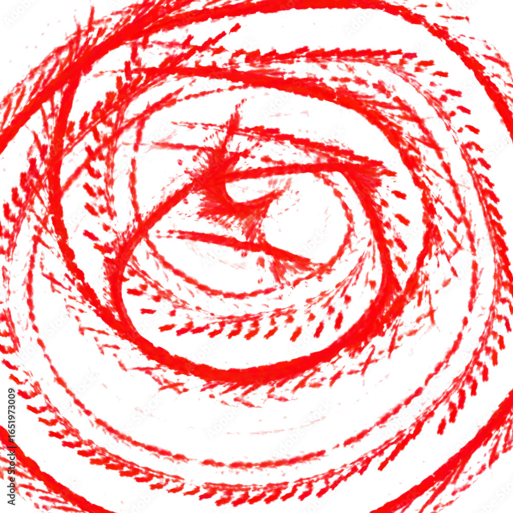 Poster dynamic red spiral brushstroke on transparent canvas a bold artistic swirl for creative projects and
