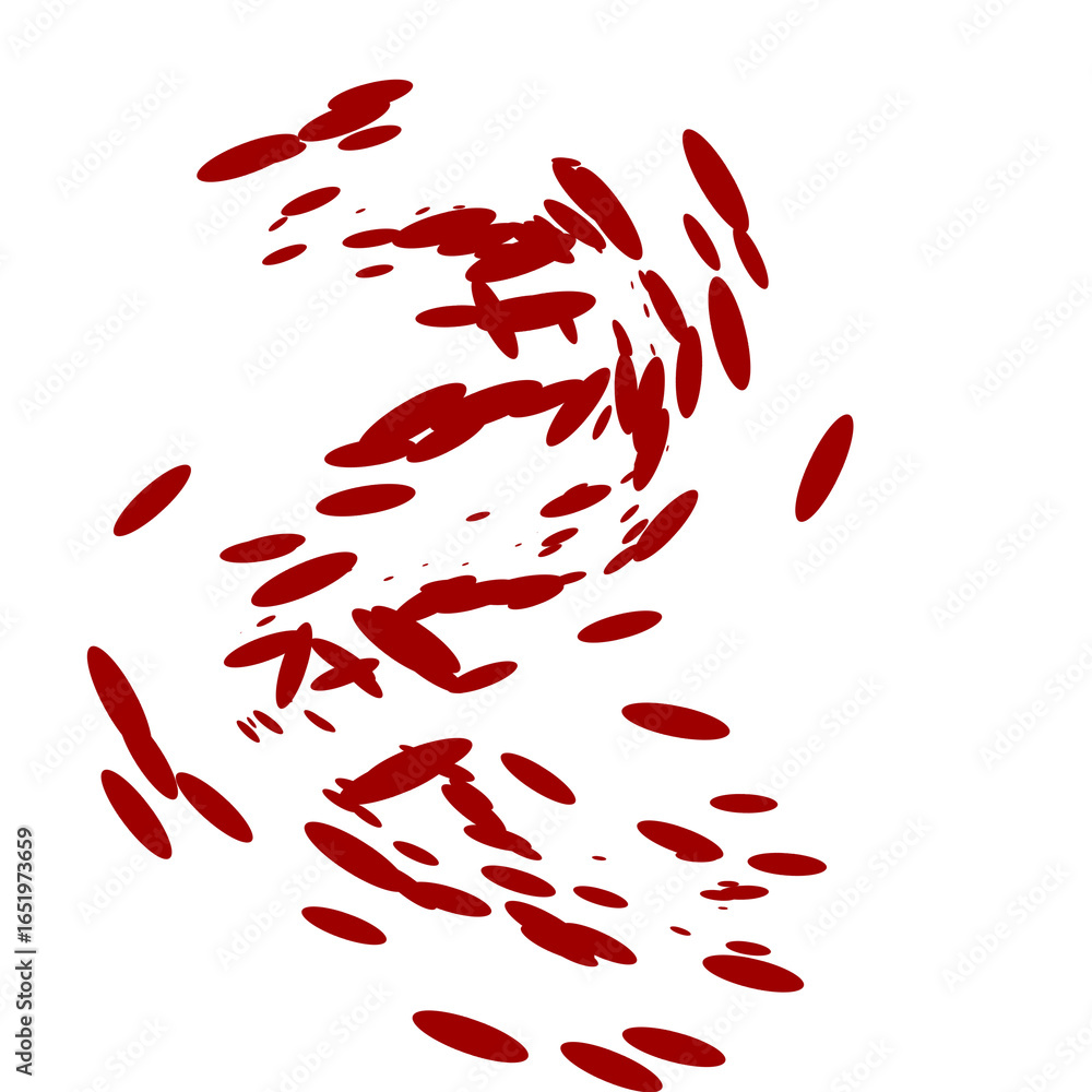 Poster abstract red oval pattern on transparent backdrop a dynamic blood stain effect for graphic design pr