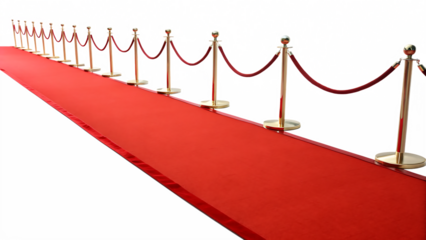 a red carpet isolated on white background, png, ai generated.
