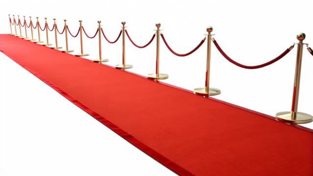 a red carpet isolated on white background, png, ai generated.
