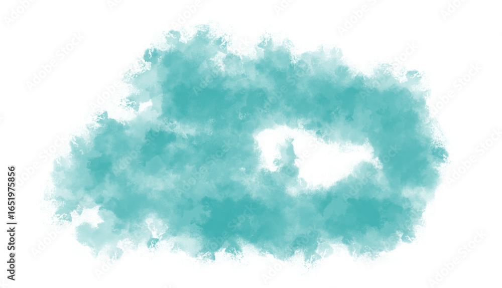 Poster abstract teal cloud on transparent backdrop a subtle overlay element for digital art and design proj