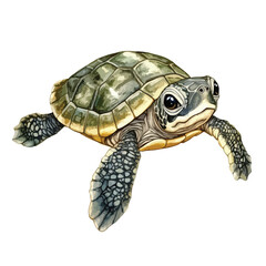 Obraz premium Detailed Illustration of a Cute Little Turtle