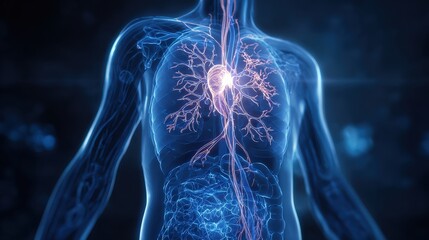 Medical graphic detailing the lymphatic system within the abdominal cavity and its role in immune response